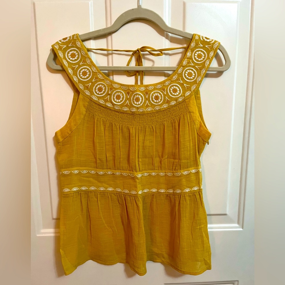 Anthropologie Floreat Summer Linen Blouse sz 8